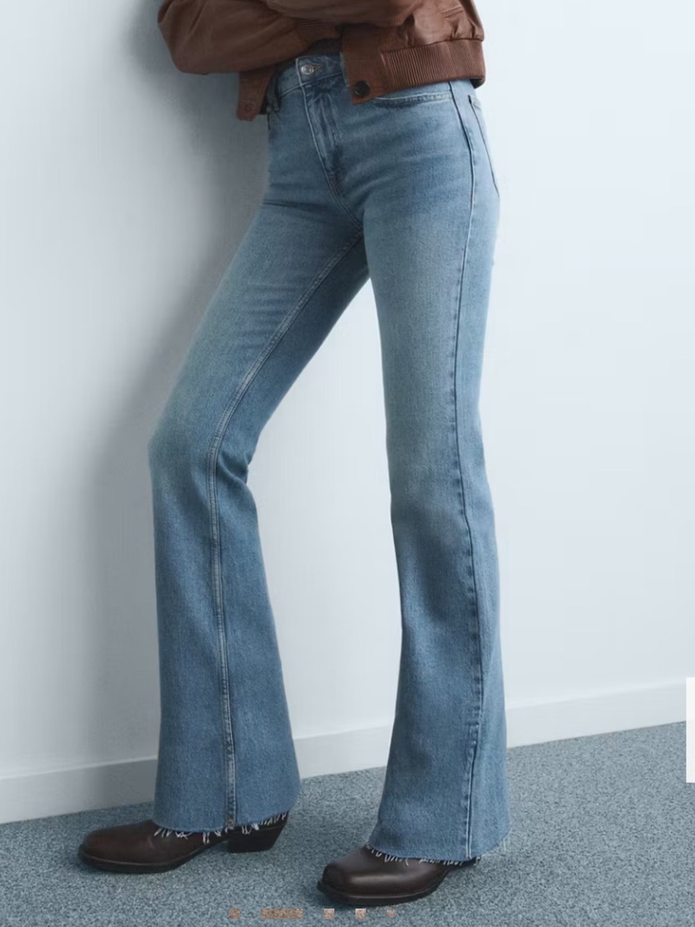 Mango Light Blue Flare Jeans FIONA FLARED MID-RISE JEANS 4102